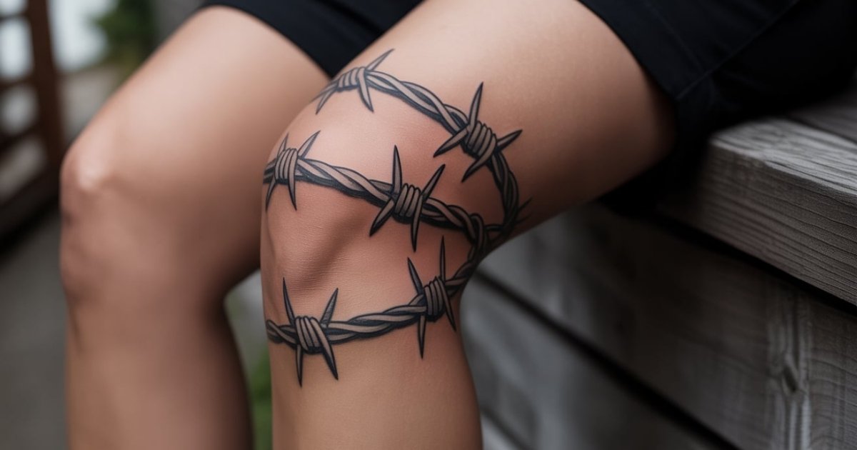 Barbed Wire Knee Tattoo Barbed Wire Knee Tattoo