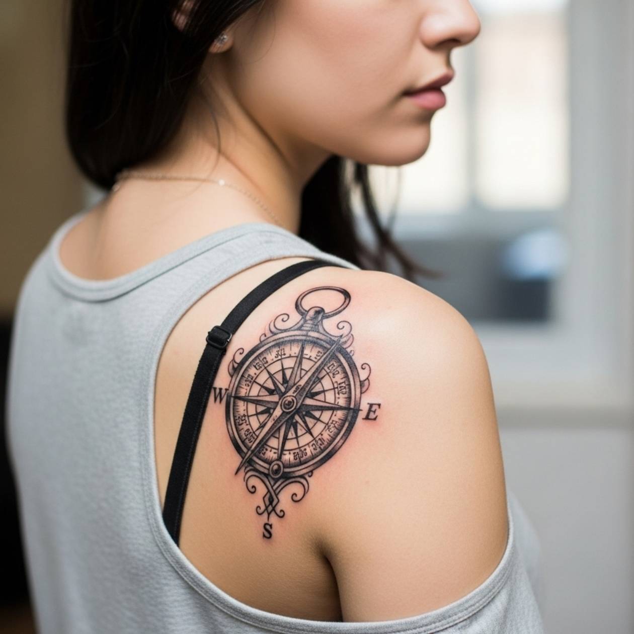 Compass Shoulder Tattoo Compass Shoulder Tattoo