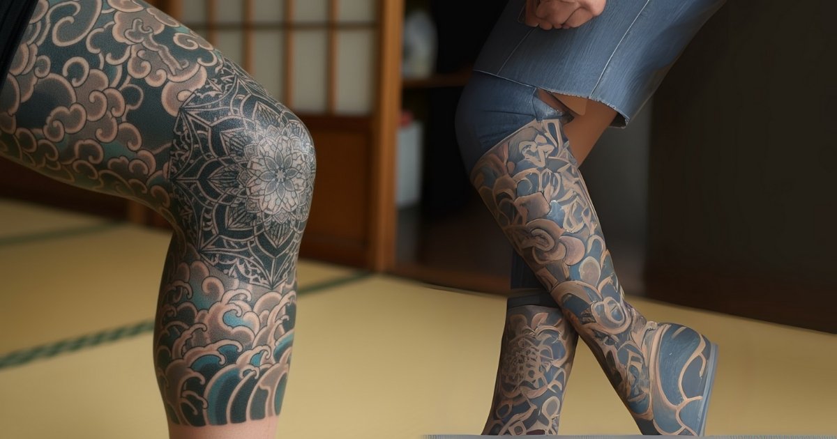 Geometric Knee Tattoo Geometric Knee Tattoo