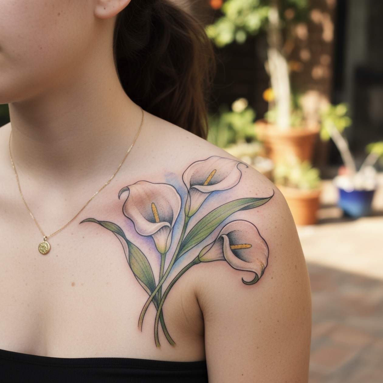 Lily Shoulder Tattoo Lily Shoulder Tattoo