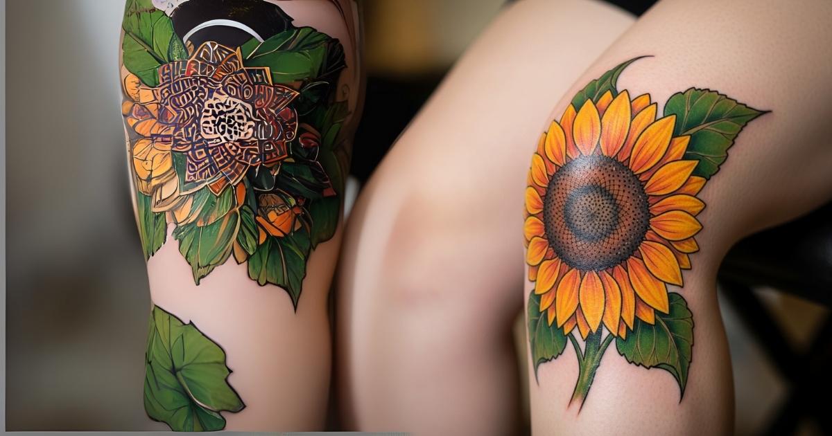 Sunflower Knee Tattoo Sunflower Knee Tattoo