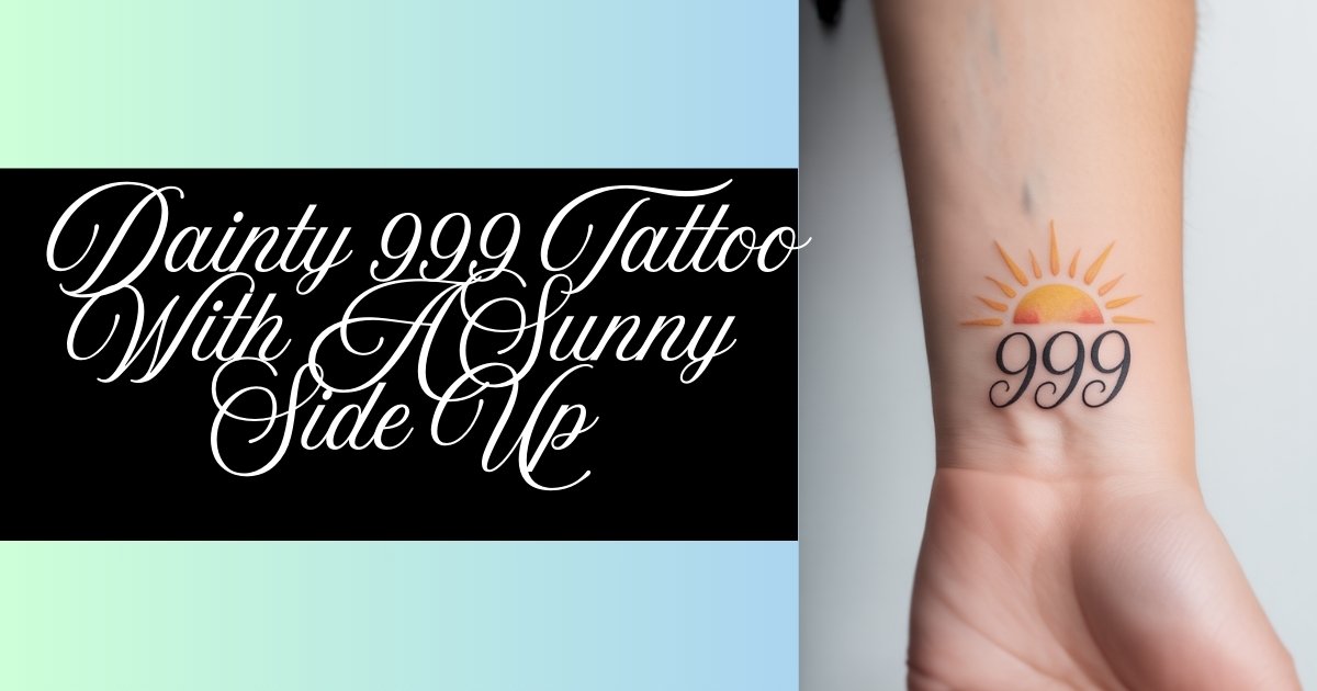 Tribute To A Fallen Legend Dainty 999 Tattoo With A Sunny Side Up Tribute To A Fallen Legend Dainty 999 Tattoo With A Sunny Side Up