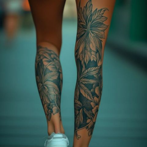 Back Of Thigh Tattoo
