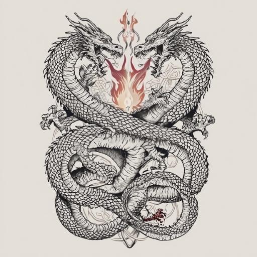 Back To The Medieval Age Twin Flame Tattoo With The Vicious Intertwinement Of Dragons Back To The Medieval Age: Twin Flame Tattoo With The Vicious Intertwinement Of Dragons