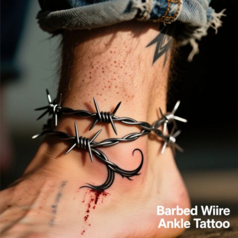 Barbed Wire Ankle Tattoo