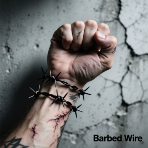 Barbed Wire Hand Tattoo