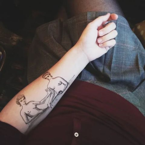Best Friend Naked Women Tattoo
