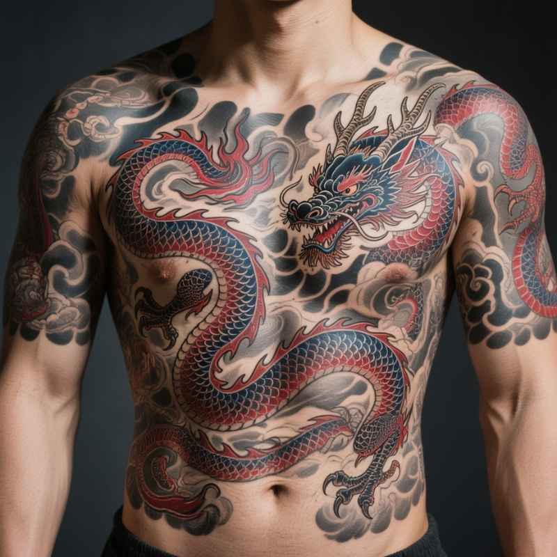 Chest and Stomach Tattoo Chest and Stomach Tattoo