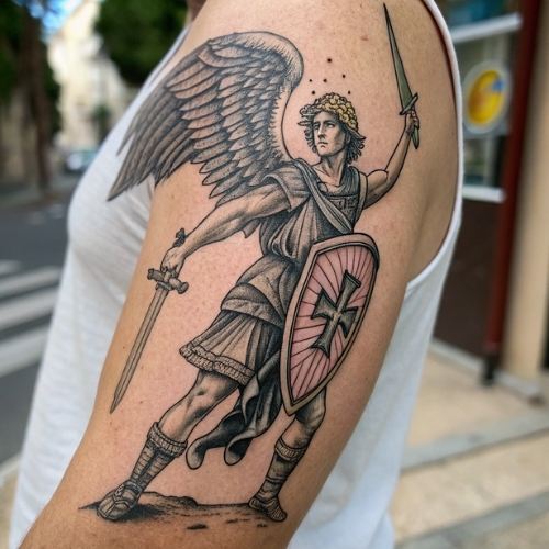 Classic Saint Michael Police Tattoo Classic Saint Michael Police Tattoo