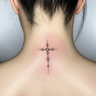 Classy Cross Neck Tattoo Classy Cross Neck Tattoo