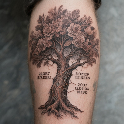 Creative Family Tree with Dates and Times Born Creative Family Tree with Dates and Times Born