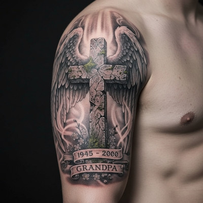 Cross Memorial Tattoo Cross Memorial Tattoo