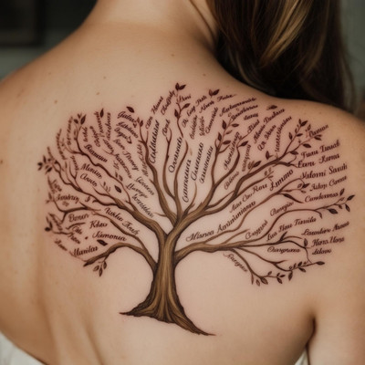 Cute Family Tree Shoulder Tattoo Cute Family Tree Shoulder Tattoo
