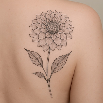 Dahlia Tattoo Fine Line Dahlia Tattoo Fine Line