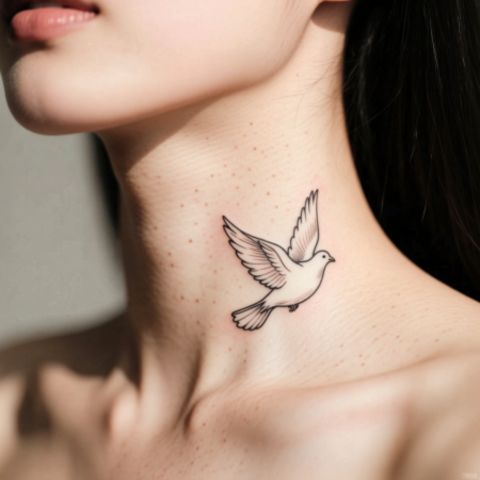 Dove Throat Tattoo