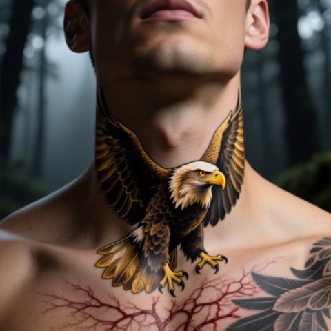 Eagle Throat Tattoo