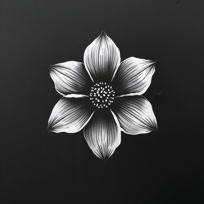 Edgy Black and White Flower Ink Edgy Black and White Flower Ink