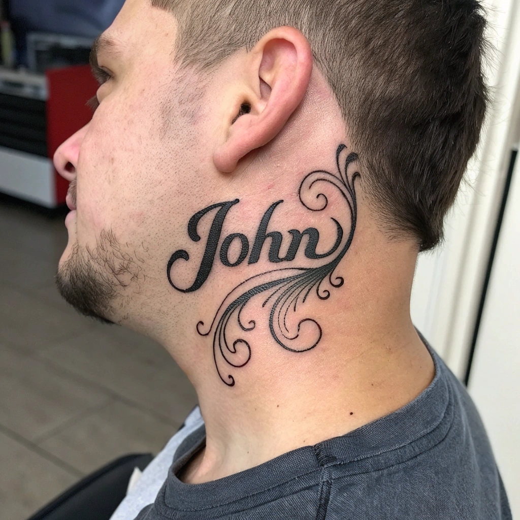 Freestyle Neck Name Tattoo Freestyle Neck Name Tattoo