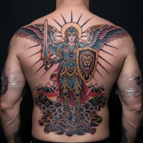 Full Back Archangel Tattoo Full Back Archangel Tattoo