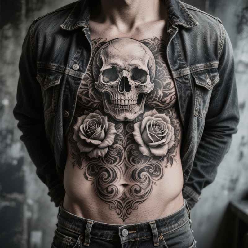 Gangster Stomach Tattoo Gangster Stomach Tattoo