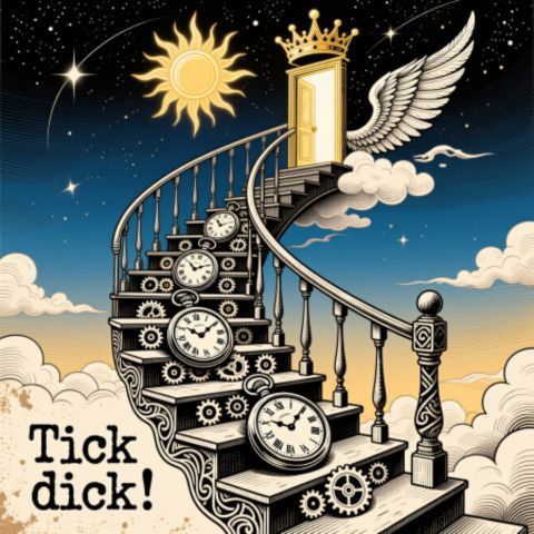Intricate Clock Stairway To Heaven Tattoo Tick tick!