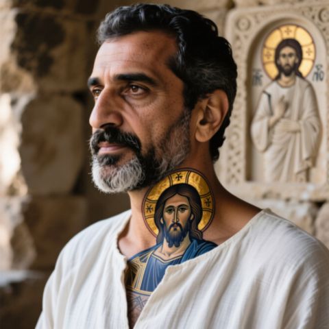 Jesus Throat Tattoo