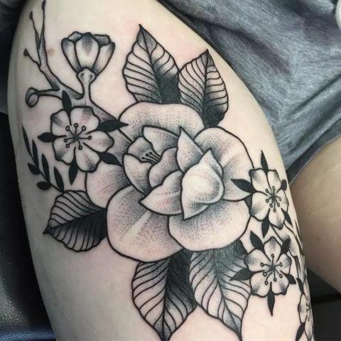 Large Thigh Tattoo Women