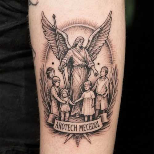 Meaningful Protector Archangel Michael Family Tattoo Meaningful Protector Archangel Michael Family Tattoo