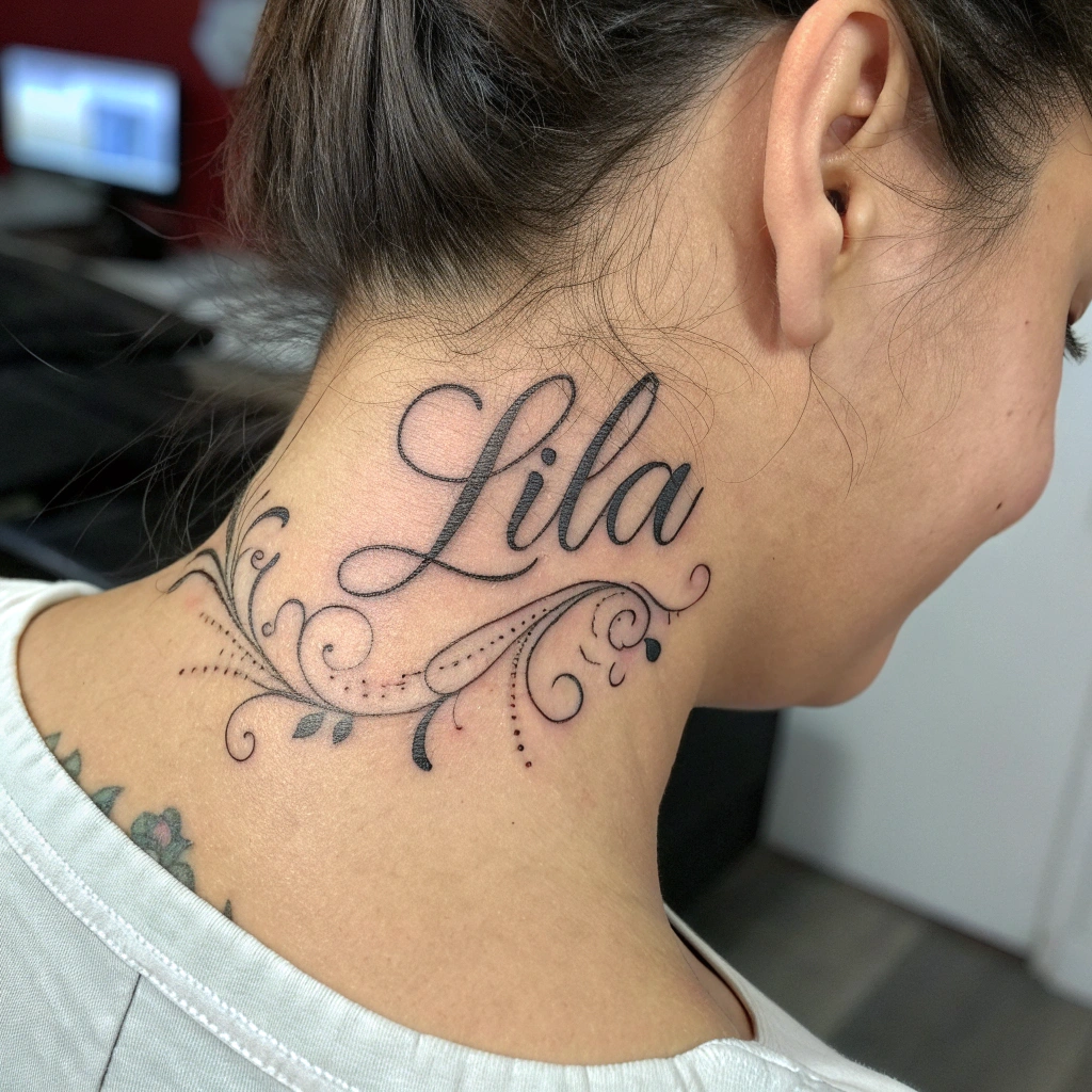 Name Tattoos On Neck For Female Name Tattoos On Neck For Female