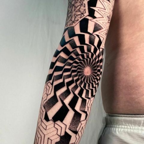 Negative Space Elbow Tattoo