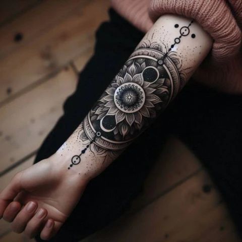 Negative Space Mandala Tattoo