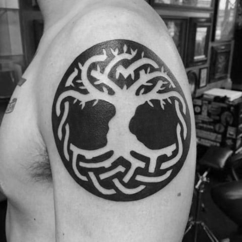 Negative Space Tree Tattoo