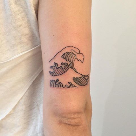 Negative Space Wave Tattoo