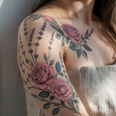 Realistic Floral Tattoo Realistic Floral Tattoo