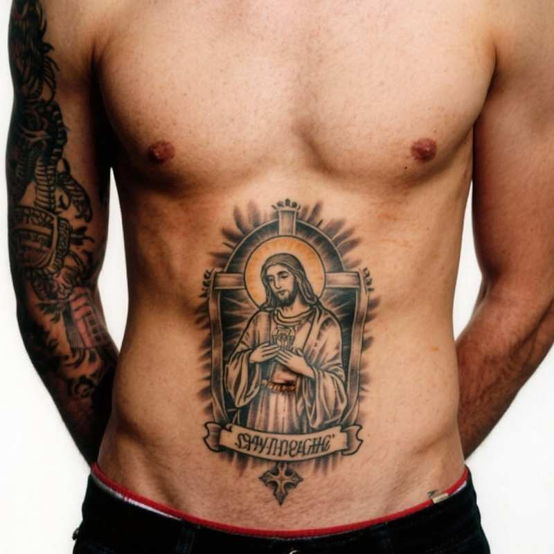Religious Stomach Tattoo Religious Stomach Tattoo
