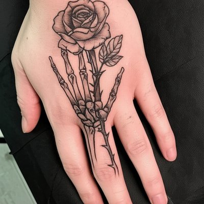 Rose Skeleton Hand Tattoo Rose Skeleton Hand Tattoo