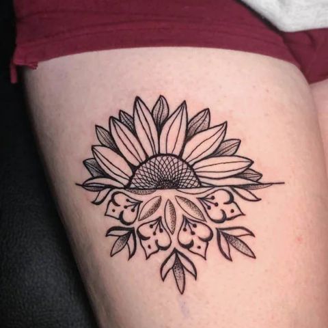 Side Thigh Tattoo Women