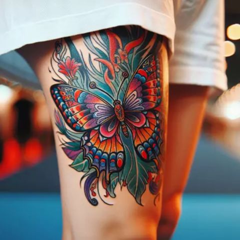 Side Thigh Tattoo