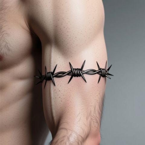 Simple Barbed Wire Tattoo