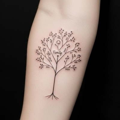 Simple Family Tree Tattoo Simple Family Tree Tattoo