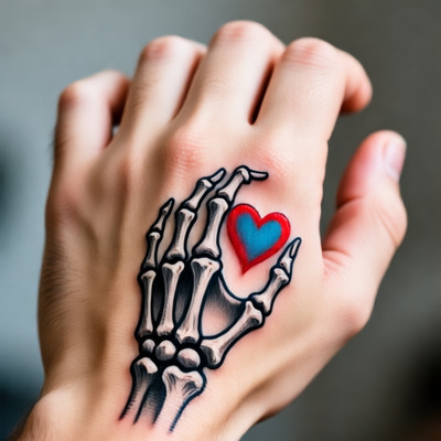 Skeleton Hand Holding Heart Tattoo Skeleton Hand Holding Heart Tattoo