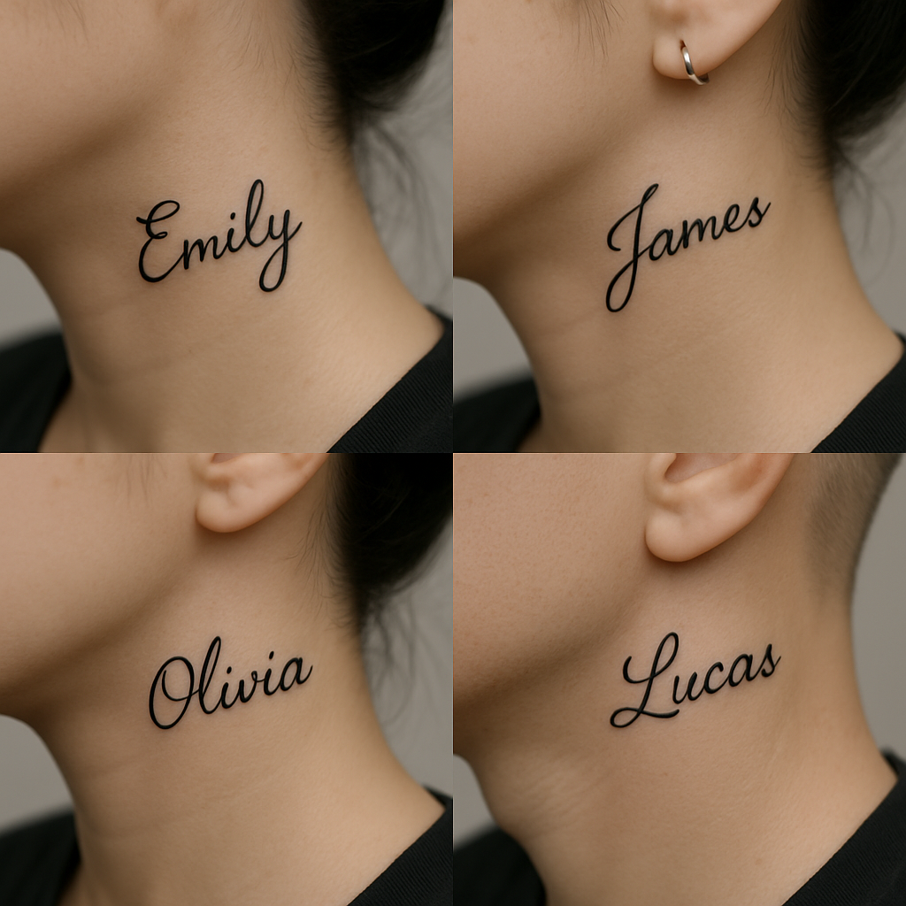 Small Name Neck Tattoos Small Name Neck Tattoos