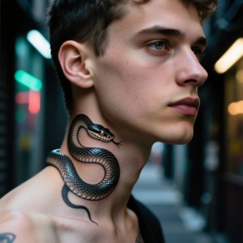 Snake Throat Tattoo