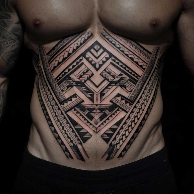 Symmetrical Stomach Tattoo Symmetrical Stomach Tattoo