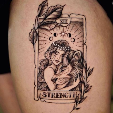 Tarot Card Naked Women Tattoo
