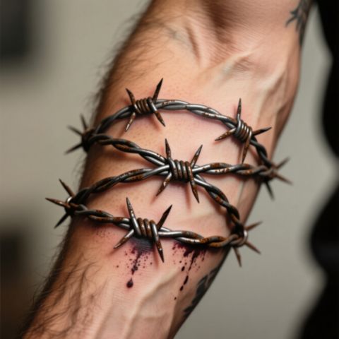 Traditional Barbed Wire Tattoo