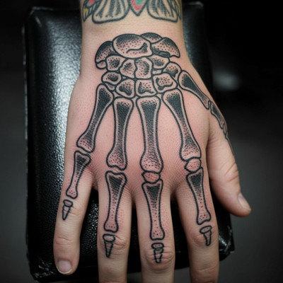 Traditional Skeleton Hand Tattoo Traditional Skeleton Hand Tattoo