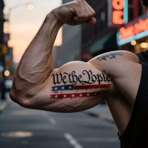 We The People Bicep Tattoo