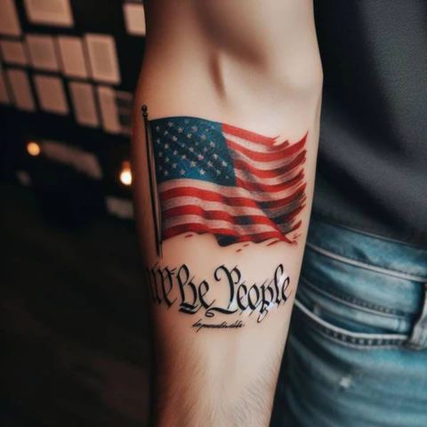 We The People Flag Tattoo