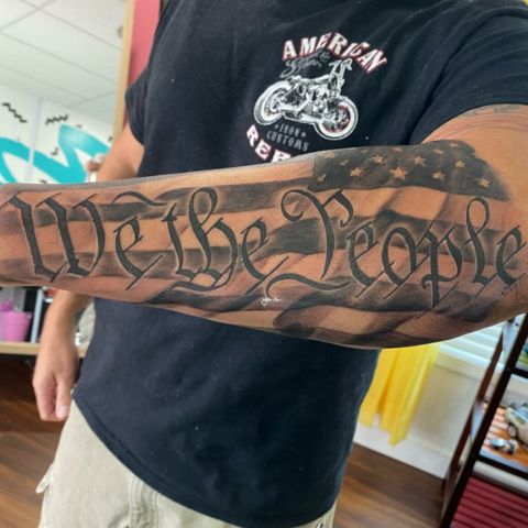 We The People Forearm Tattoo